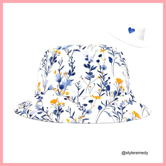 Polyester Bucket Hat with Floral Print, Sun Protection, Foldable main image 6